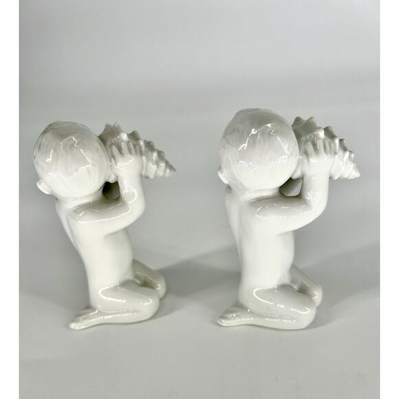 2 Bing & Grondahl B & G Copenhagen #2264 Mermaid Child Conch Shell 4.5" Figurine - Picture 3 of 7